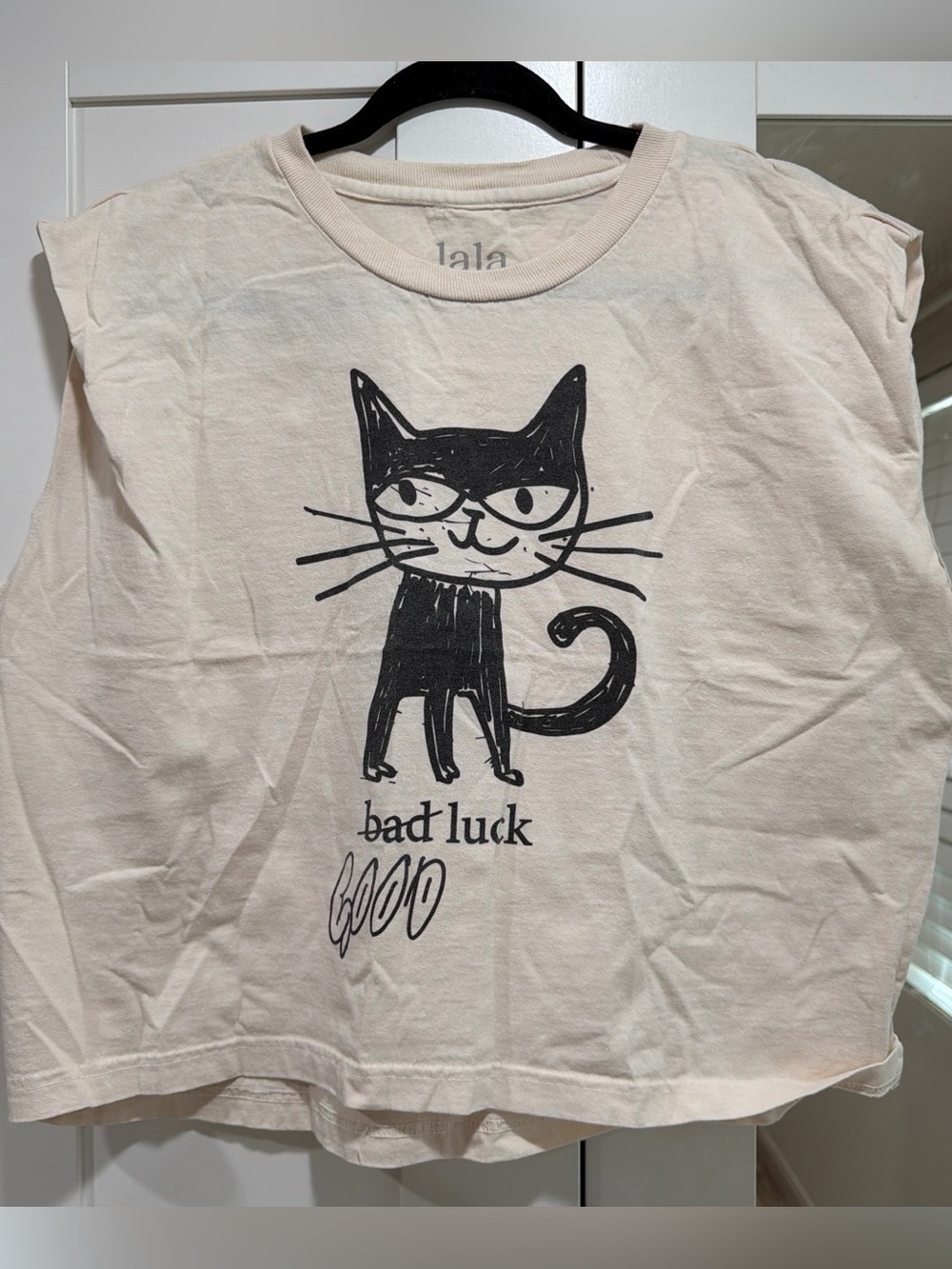 Dressed in Lala Good Luck Cat Cropped Tee